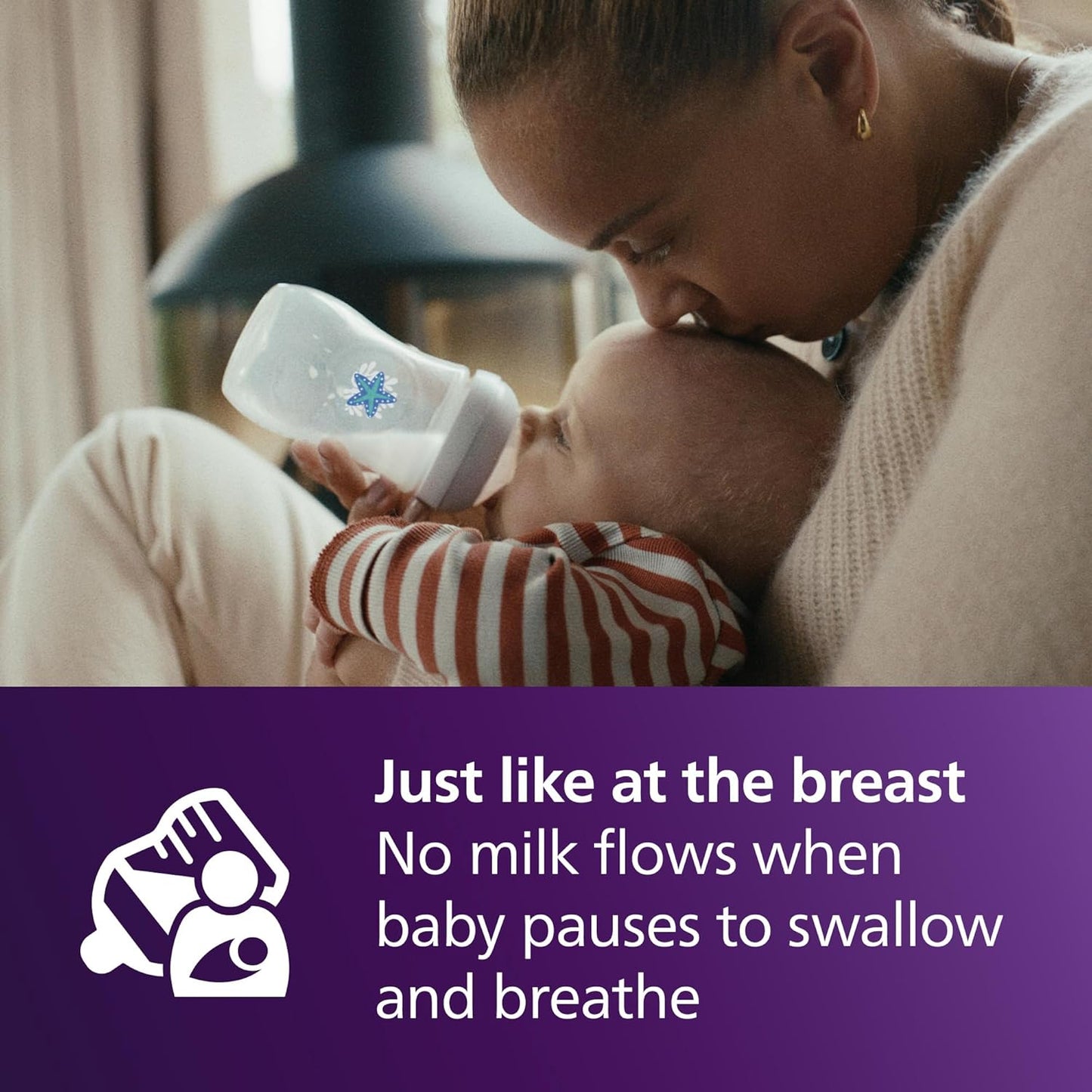 Philips Avent Natural Baby Bottle with Natural Response , with Sea Design, 9oz, 4pk, SCY903/68